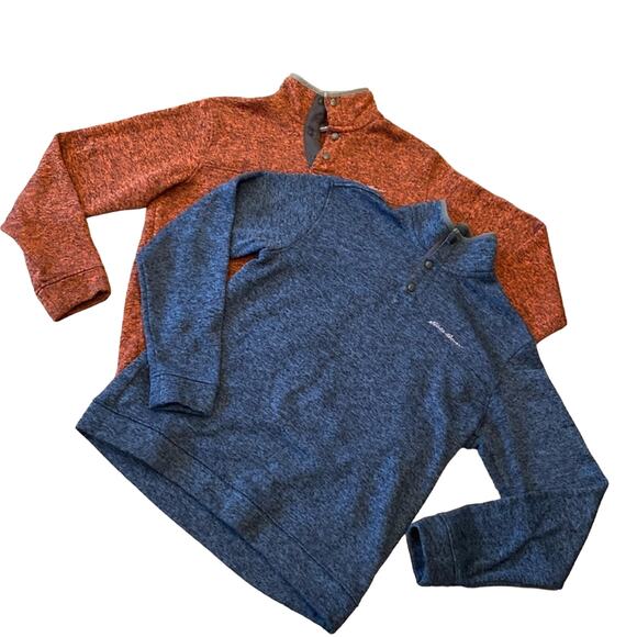 Bundle of 2 Eddie Bauer Men's Radiator Fleece Snap Front Pullover Size L - Picture 1 of 13